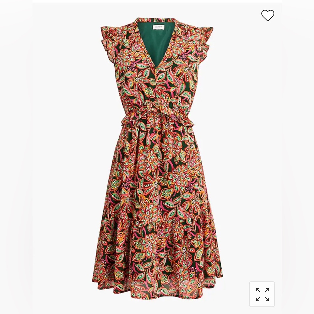 J Crew Ruffle V-neck mini dress